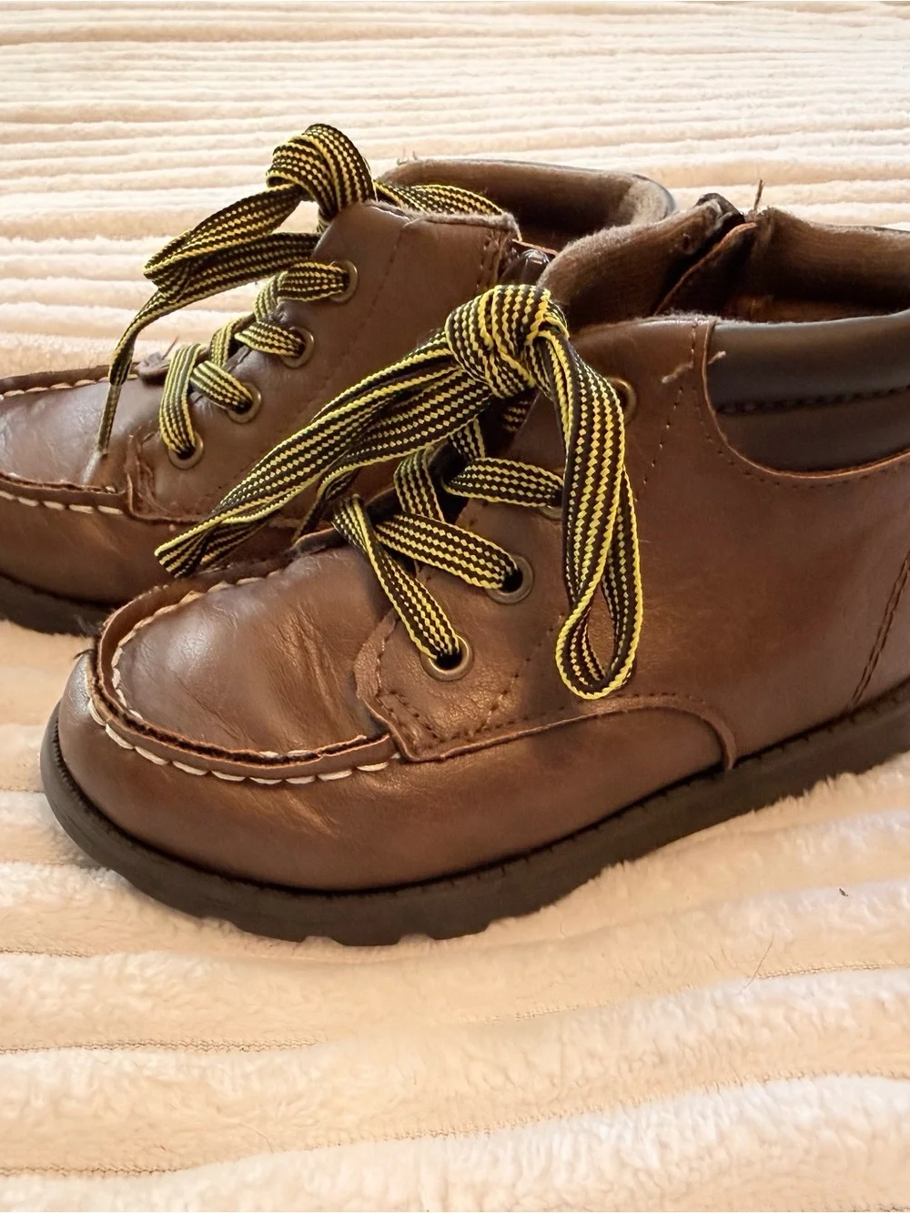 Carter's Brown KidsDress boots with Yellow-Black Laces